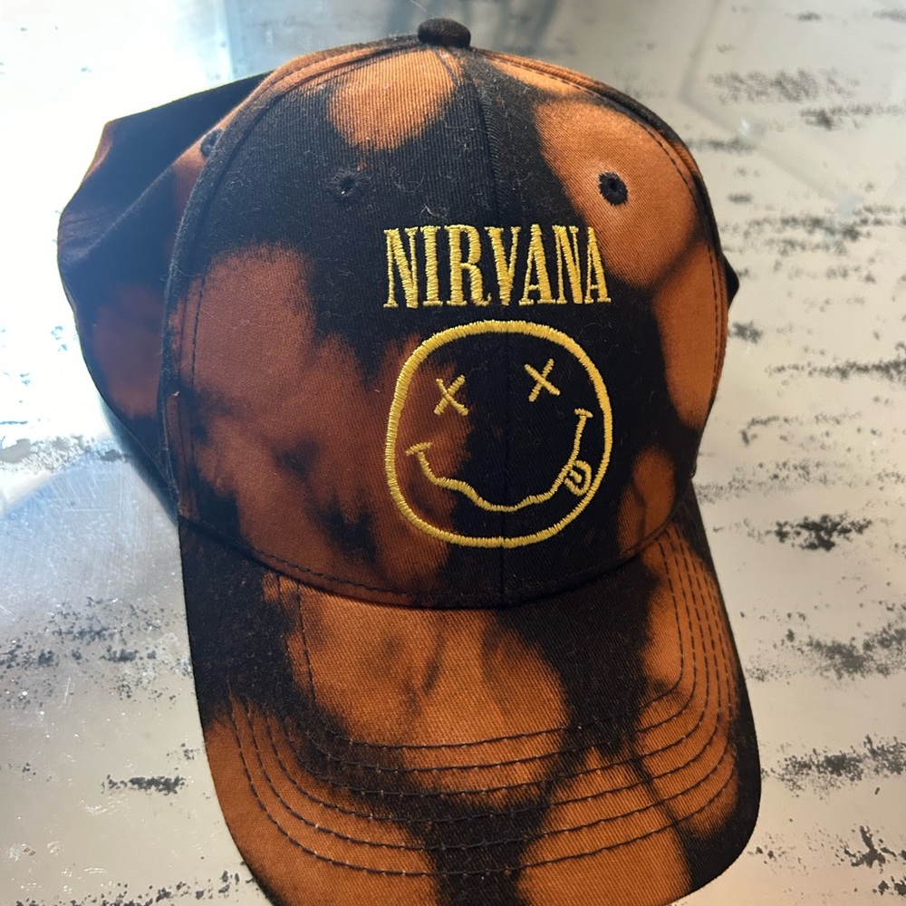 NIRVANA Black and Orange Tie-Dye Hat